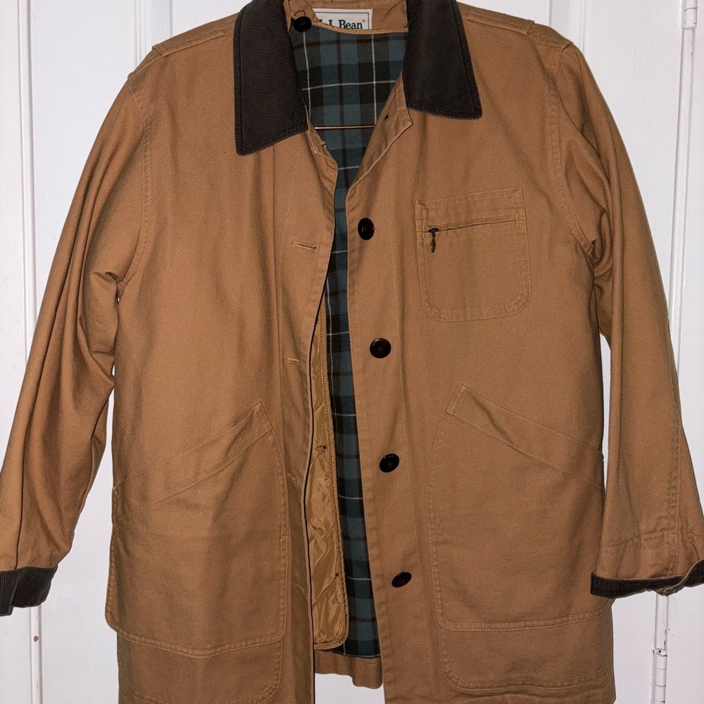 L.L. Bean Brown Utility Jacket with Black Accents
